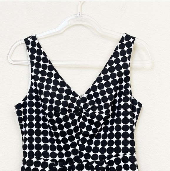 Banana Republic X Marimekko Black and White Dot Fit and Flare Dress #W88 - Picture 4 of 9